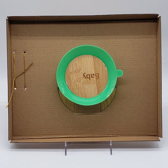 Baby K NIB Bamboo Divided Sheep Plate with Suction & Green Spoon Set - 6 Months - Picture 7 of 16